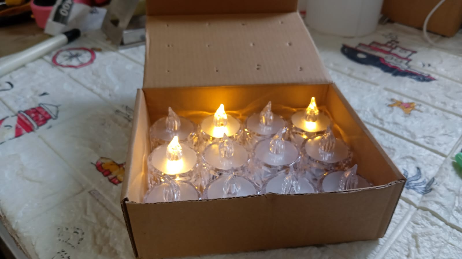 12 Pcs Flameless and Smokeless Decorative Acrylic Candles Transparent Led Tea Light Candle for Gifting, House, Diwali, Christmas, Festival, Events Decor Candles 12 Pcs Flameless and Smokeless Decorative Acrylic Candles Transparent Led Tea Light Candle for Gifting, House, Diwali, Christmas, Festival, Events Decor Candles